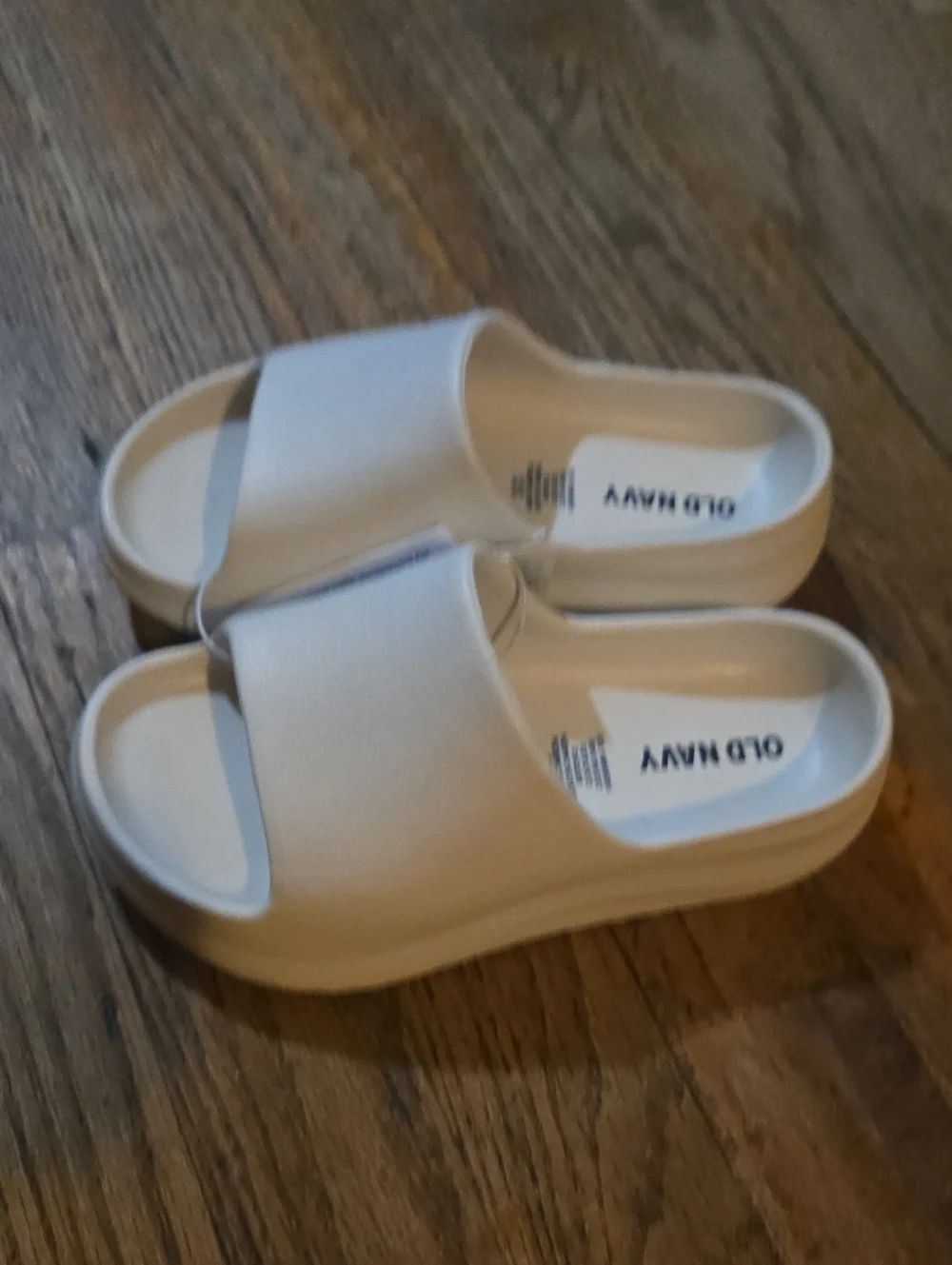 Old Navy Kids White Slide Sandals - Simple Open Toe Slides